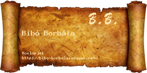 Bibó Borbála névjegykártya